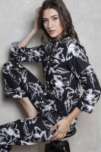Tropical Leaf Cotton Poplin PJ Set